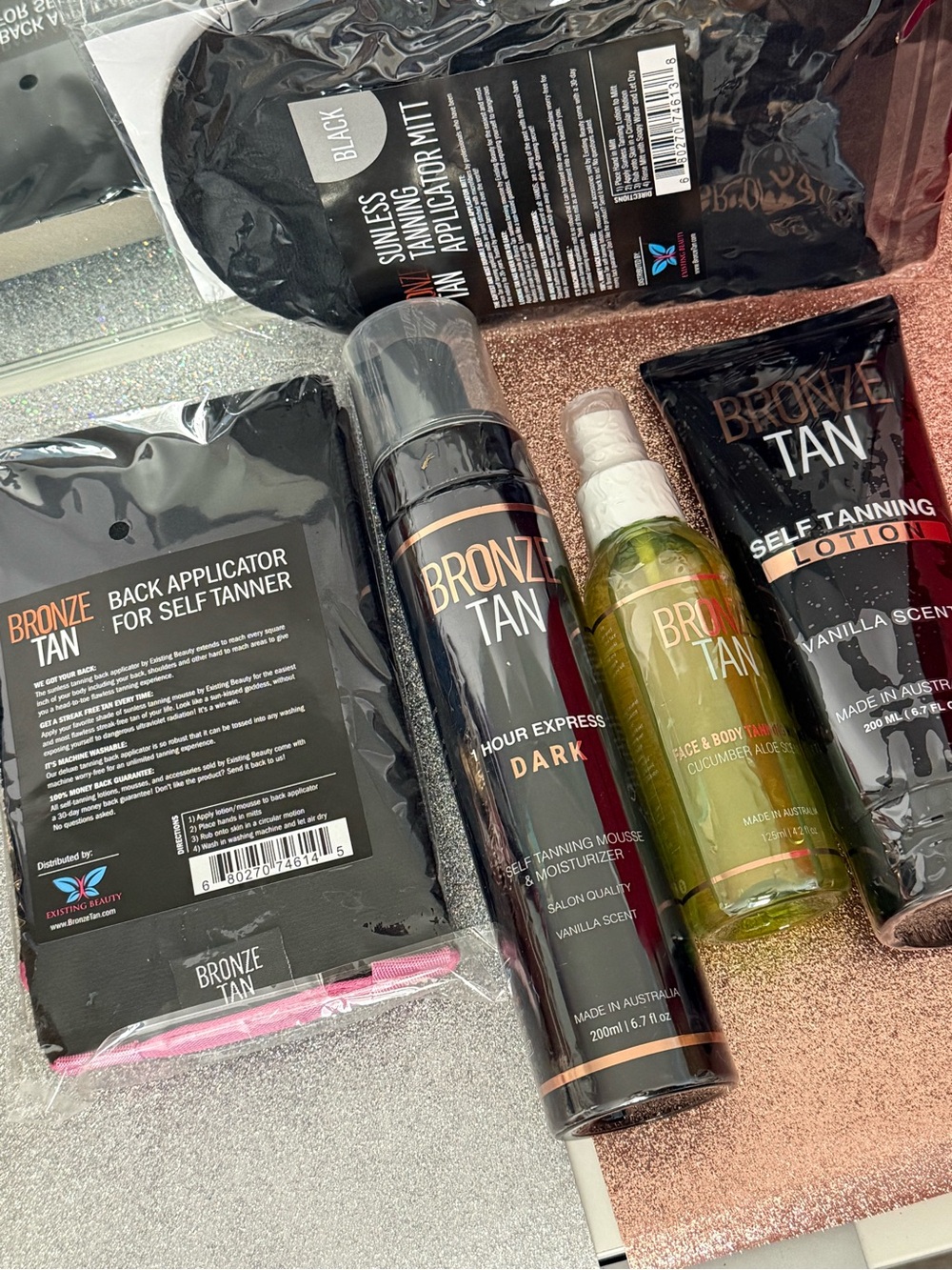 Bronze Tan Self Tanning Set - Black & Gold Packaging